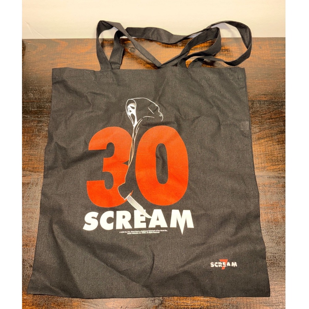 Scream Ghostface 30th Anniversary Promo Tote Bag Black Canvas Horror Movie